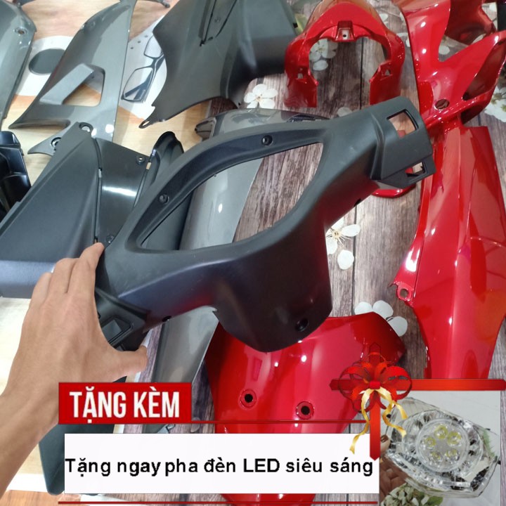 Dàn áo xe Wave RS - Wave S100, nhựa ABS nguyên sinh màu đỏ đun - tặng chiếc pha đèn bóng led siêu sáng