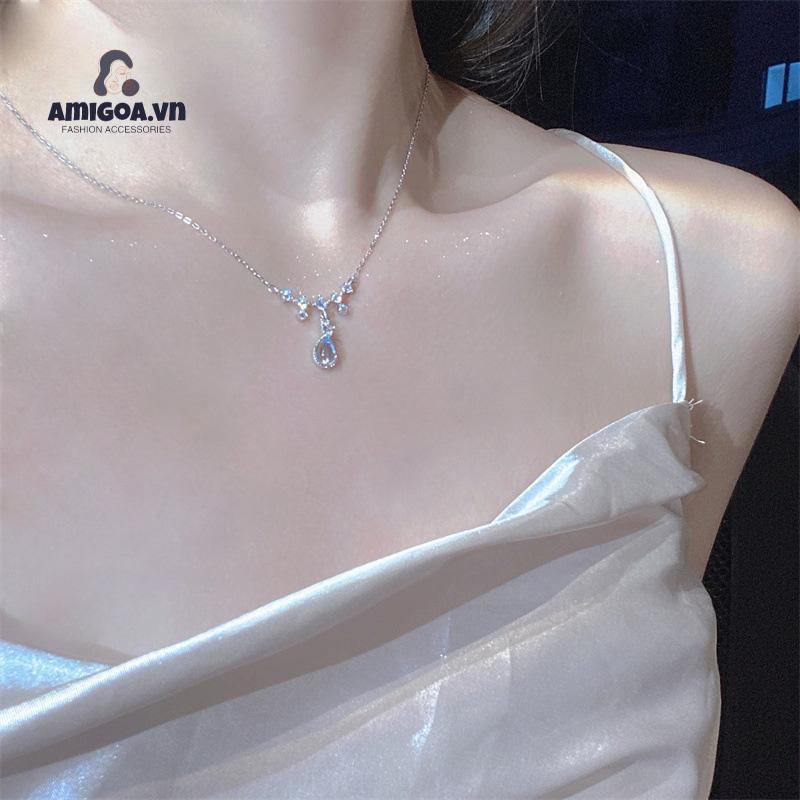 ✨✨Vòng cổ Đính Đá Mặt Trăng Hình Giọt Nước Thời Trang Sang Trọng Cho Nữ