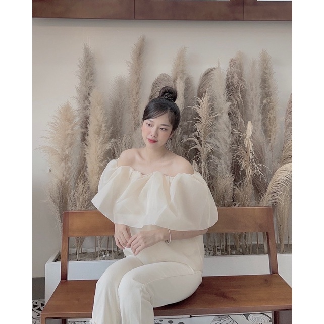 (SẴN) Lala Clothing Áo trễ vai voan Hàn M200
