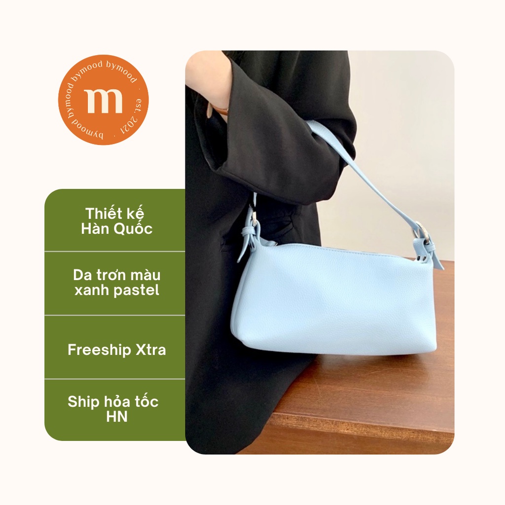 Túi xách nữ Bymood kẹp nách thời trang Hàn Quốc - chất liệu da mềm kèm khóa bạc - phong cách Ulzzang hot trend - SB201