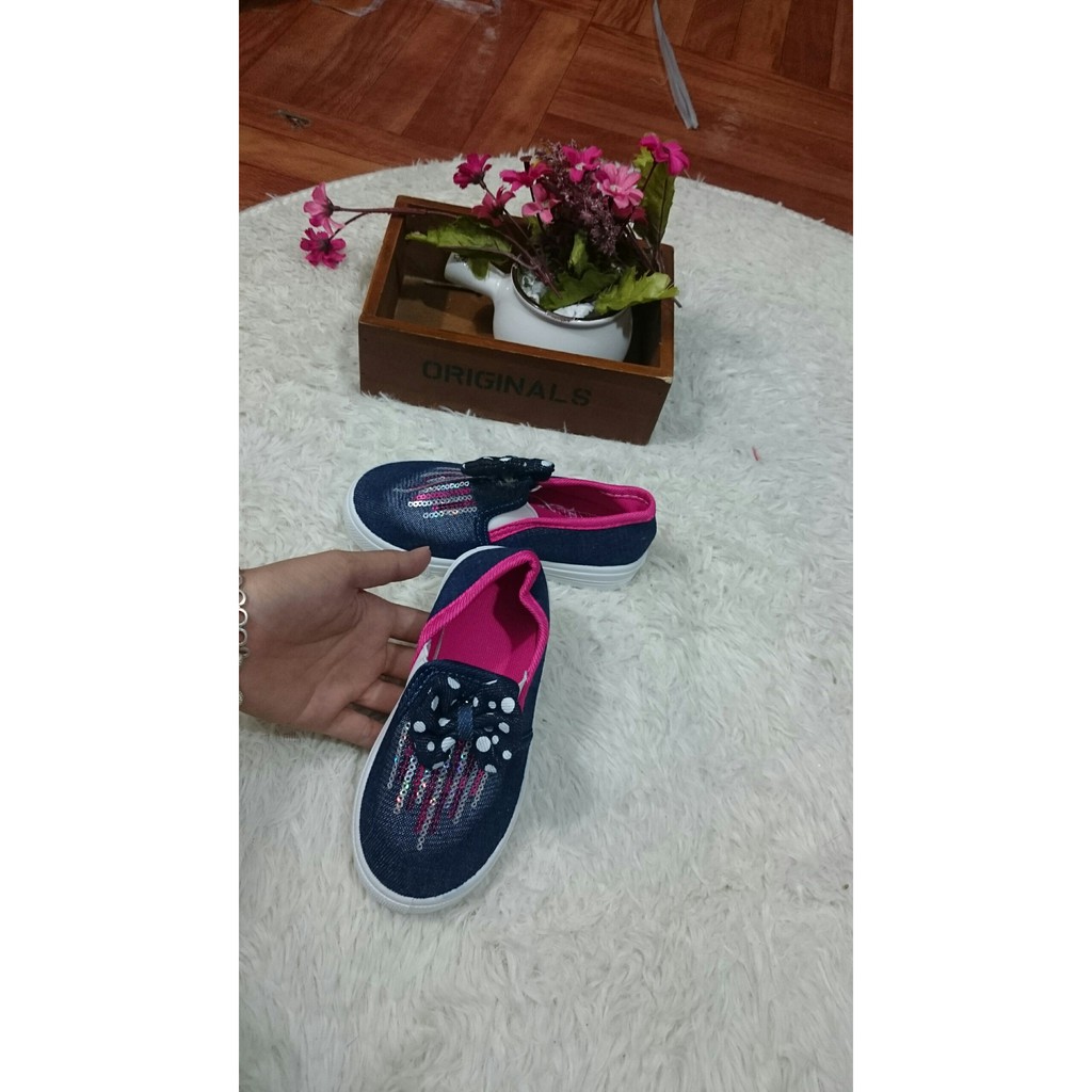 Giày lười bò đính kim xa siêu xinh cho bé size 28-33