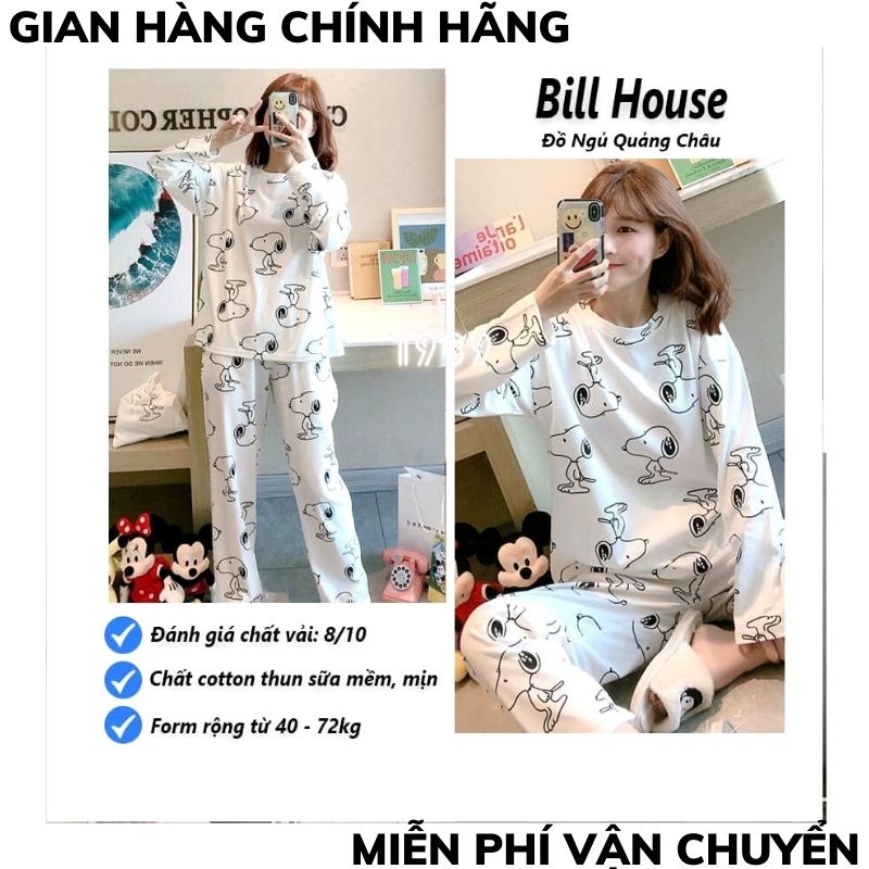 Bộ ngủ nữ dài tay in hình ngộ nghĩnh ,pyjama mặc nhà dài tay chất cotton dày dặn bao đẹp chuẩn form TT1989