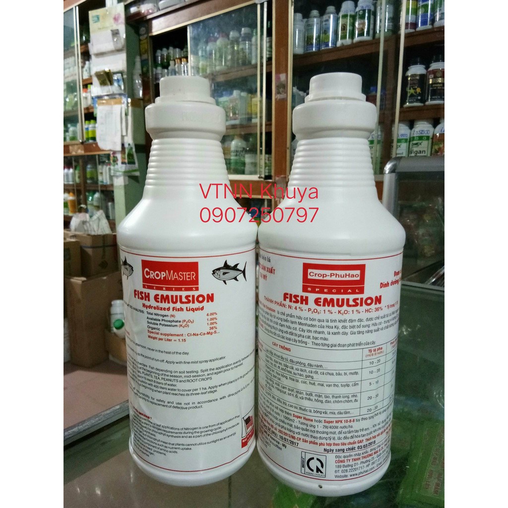 [SIEURE] Phân bón lá hữu cơ Đạm cá Mỹ Fish Emulsion CropMaster Lít hàng đẹp, phân phối chuyên nghiệp.