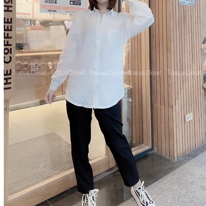 Quần Baggy, quần Tây Học Sinh Nữ 2 Tầng Khuy trasua.closet - Vải Tuyết Mưa Dày Đẹp , Có Bigsize 82KG TS Q65