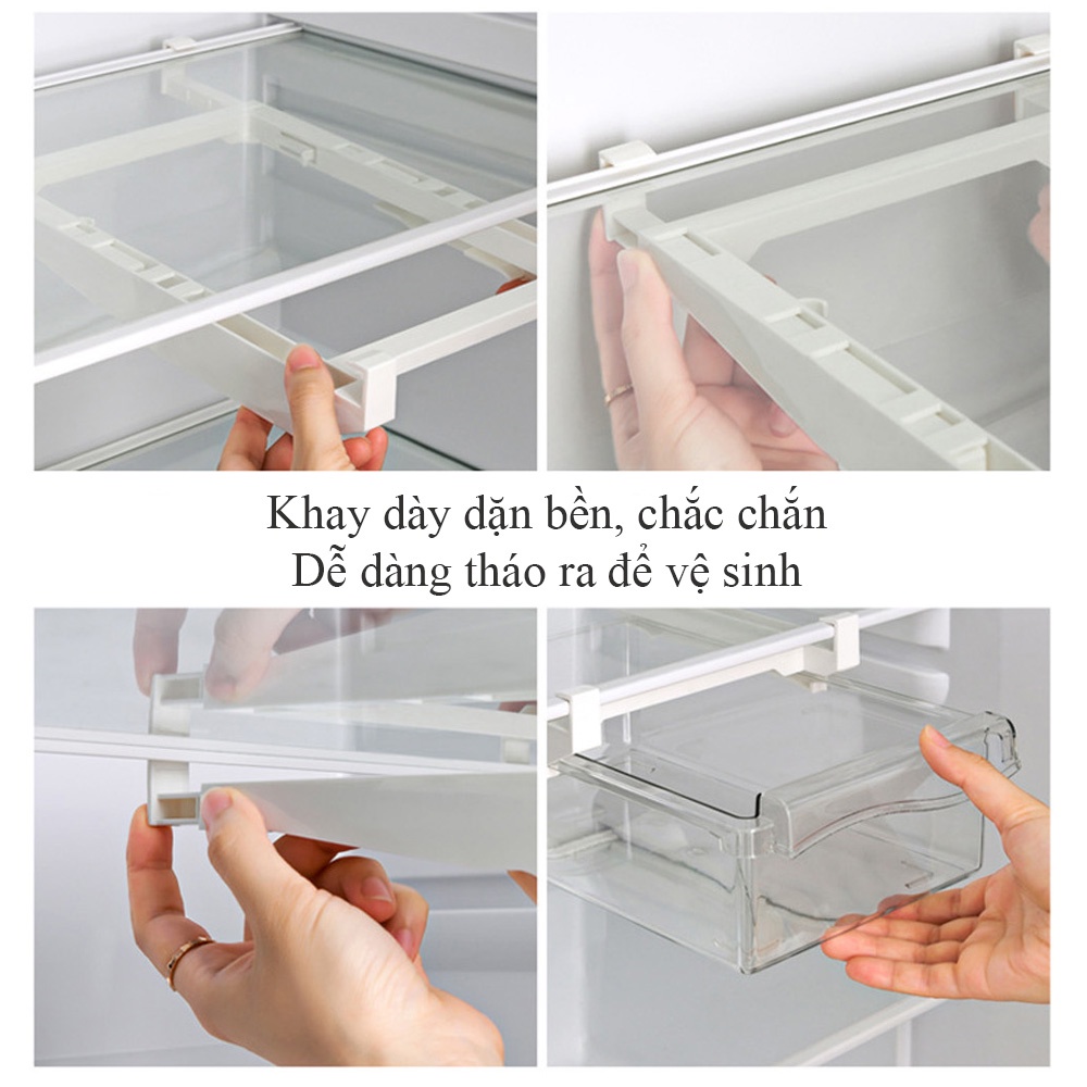 Khay tủ lạnh thông minh, ngăn hộp nhựa trong suốt đựng trứng thực phẩm, khay tủ lạnh đa năng thay thế dạng ngăn kéo | BigBuy360 - bigbuy360.vn