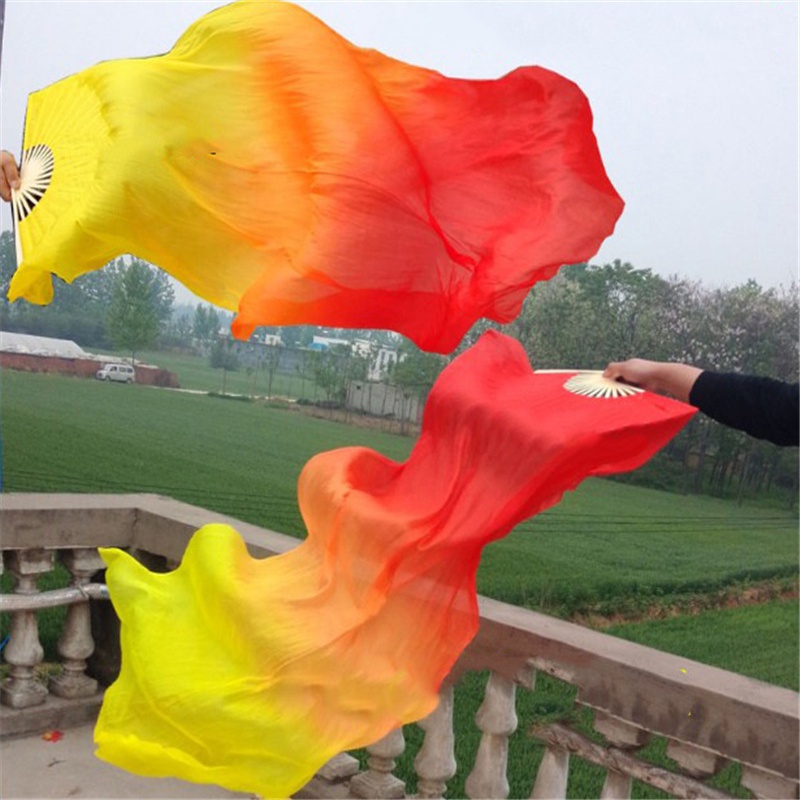 Quạt Tre Lụa Dài 1.5M Dùng Để Múa Bụng