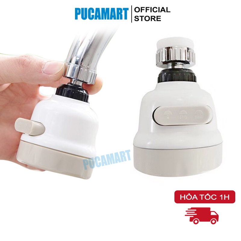 Đầu Nối Vòi Nước Tăng Áp Xoay 360 Độ PUCA, Vòi Có Nút Điều Chỉnh Dòng Nước Tiện Lợi