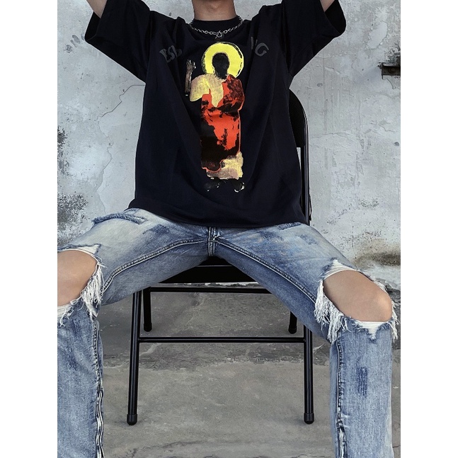 Áo Thun Tay Ngắn In Chữ Jesus is king Thời Trang Cho Nam Và Nữ