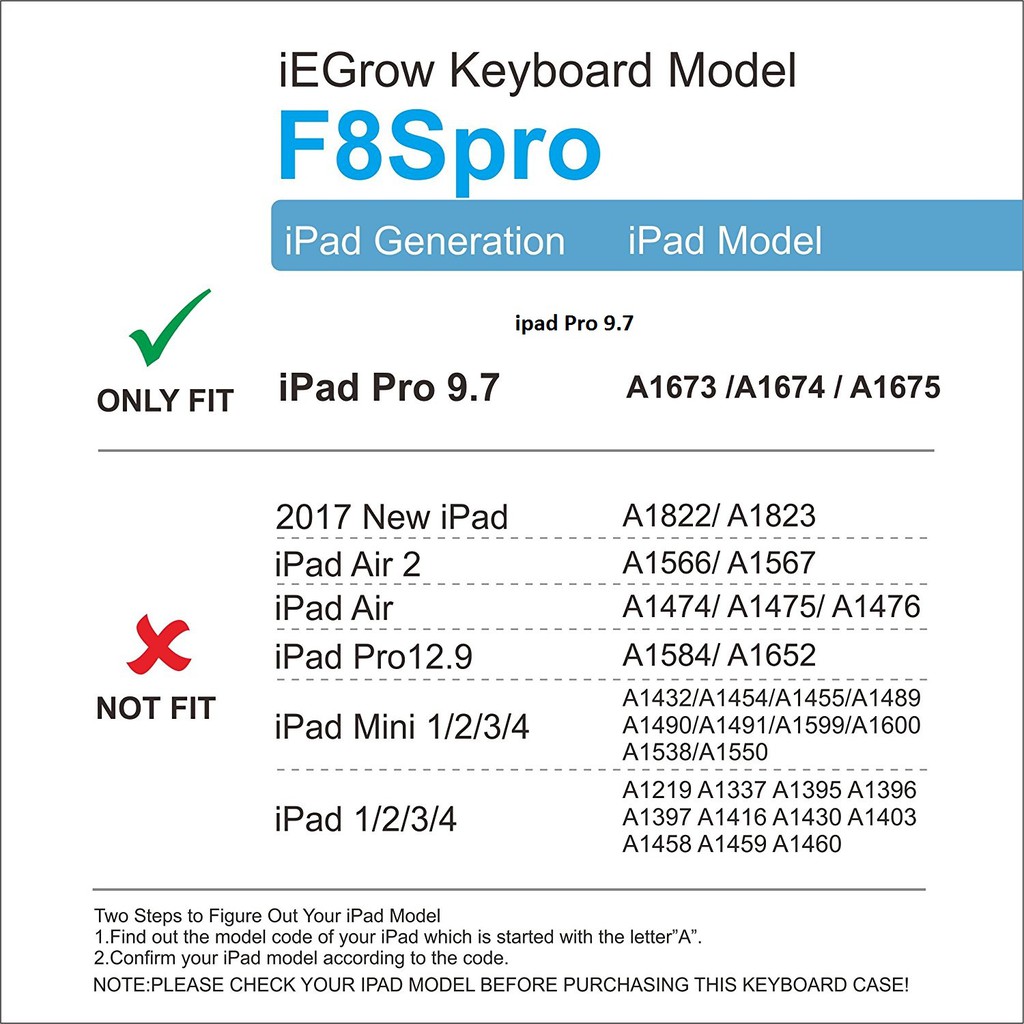 Bao da kiêm bàn phím Bluetooth F8Spro cho ipad Pro 9.7 (Gold)