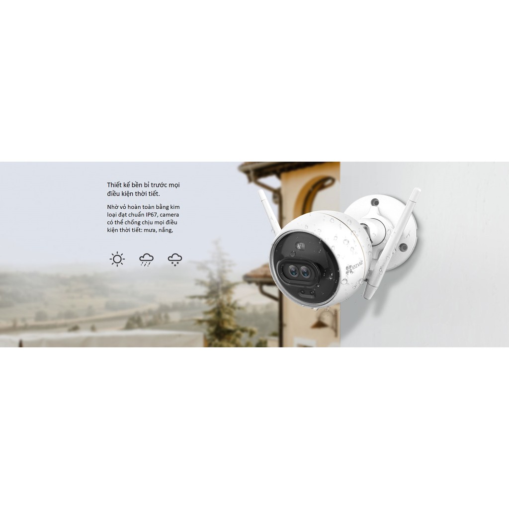 Camera EZVIZ C3X CS-CV310 2.0 Megapixel, ghi hình màu ban đêm, tích hợp AI, đèn và còi báo động - HÀNG CHÍNH HÃNG