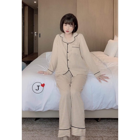 Bộ Pijama ngủ lụa mango tay dài có size từ 40-65kg