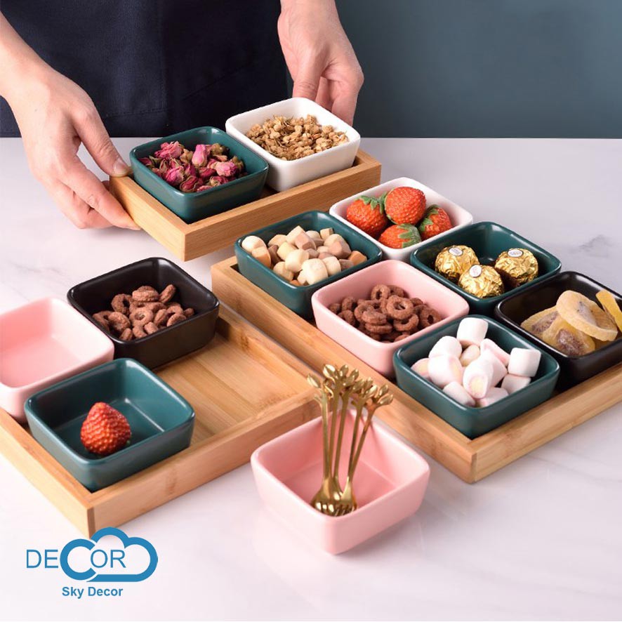 Chén Nordic vuông - Dụng cụ nhà bếp, đựng thức ăn, trang trí thức ăn, trang trí nội thất - Skydecor