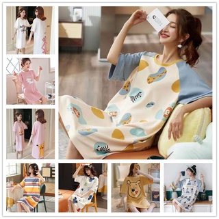Mới đồ ngủ Tay Ngắn Dáng Rộng In Họa Tiết Hoạt Hình Dễ Thương Thời Trang Mùa Hè Cho Nữ