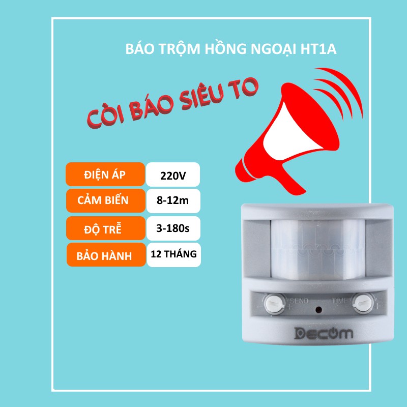  [Chính Hãng] Báo trộm báo động hồng ngoại HT1A Bảo hành 12 tháng 1 đổi 1