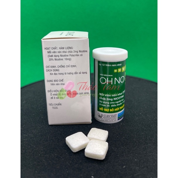 Viên nén nhai OH NO chứa Nicotine hỗ trợ cai thuốc lá