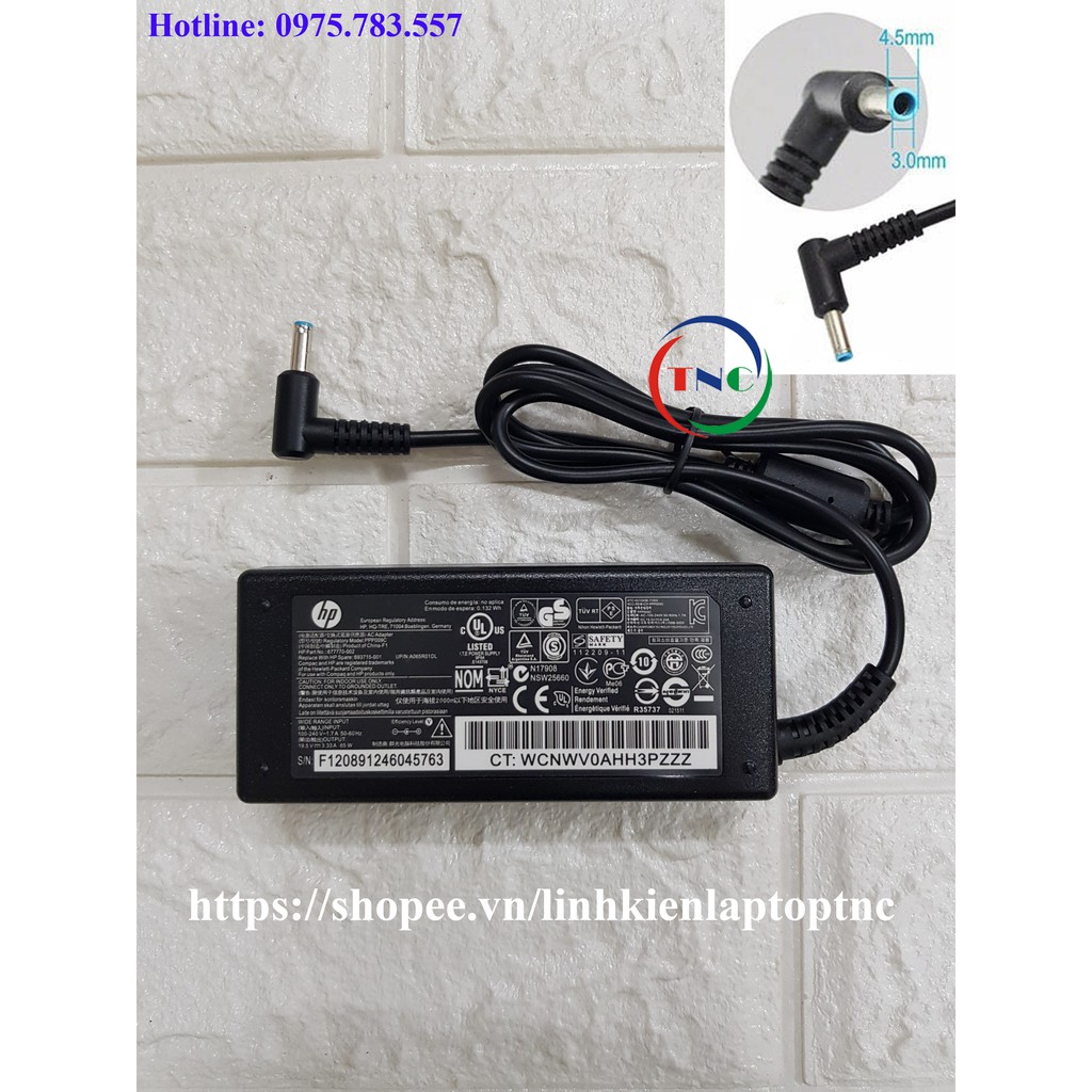 Sạc Laptop HP 19.5V - 3.33A chân kim NHỎ Adapter HP Pavilion chân xanh