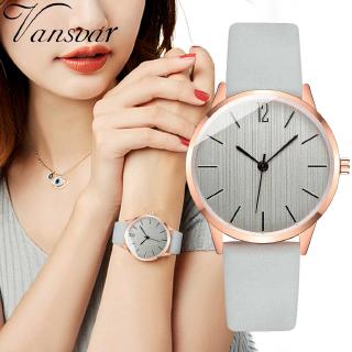 Women Stripe Dial Quartz Watch Fashion Ladies Leather Strap Wristwatches