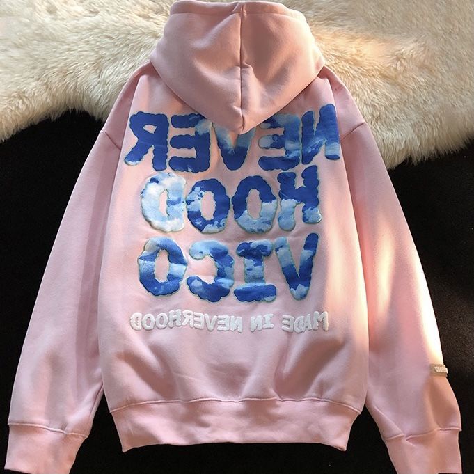 Áo Hoodie In Hình Đám Mây Màu Cam Thời Trang Hàn Quốc Dành Cho Cặp Đôi