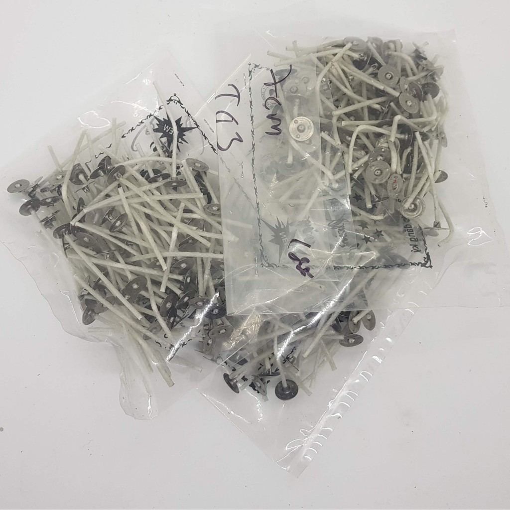 10 Bấc nến 15,5cm,,13cm,9cm 100% cotton đức tín làm đèn cầy - bấc đã chuốt sáp sẵn