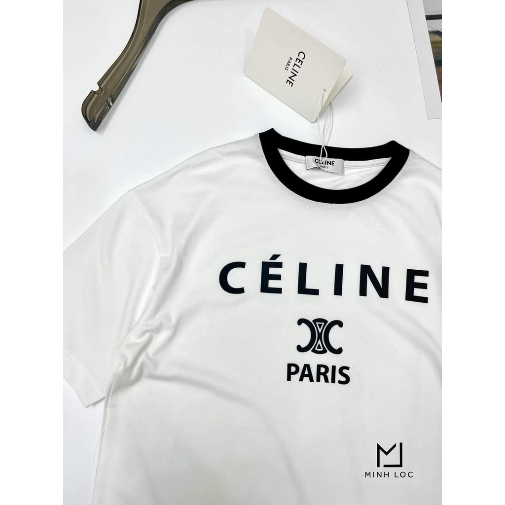 Áo phông basic celine đen trắng