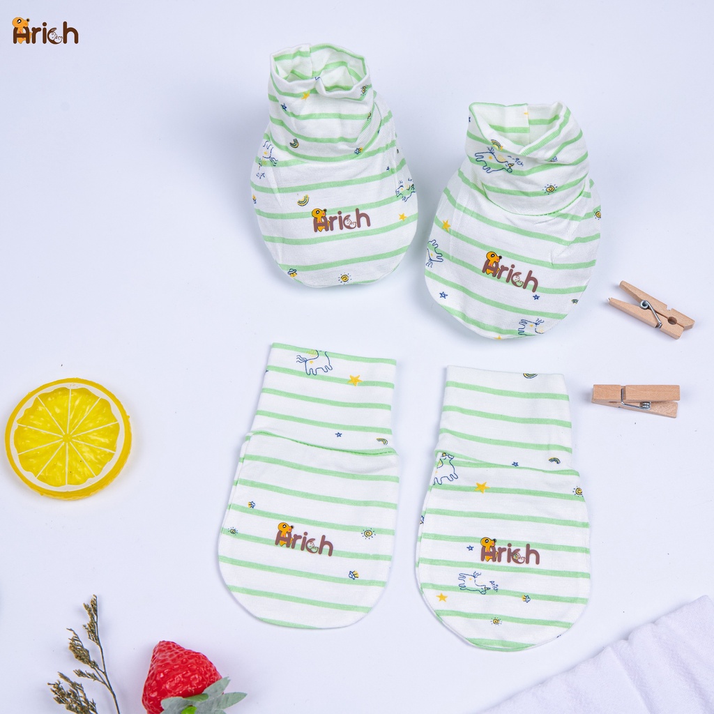 Set bao tay, bao chân Arich mẫu trơn cho bé sơ sinh