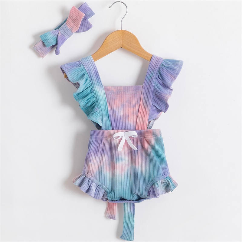 Bộ 2 Áo Liền Thân + Băng Đô NNJXD Thời Trang Mùa Hè Cho Trẻ Sơ Sinh