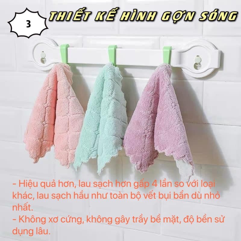 Khăn Bông Lau Bếp, Lau Tay, Lau Chén Bát - Khăn Vệ Sinh Đa Năng 2 Mặt Siêu Thấm Hút - shop8868