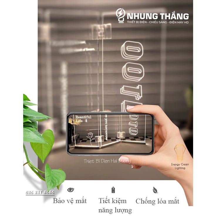 Đèn Led BL-037,BL-038 - Decor Trang Trí Bàn Làm Việc,Phòng Ngủ - 3 Chế Độ Ánh Sáng - Tăng Giảm Ánh Sáng