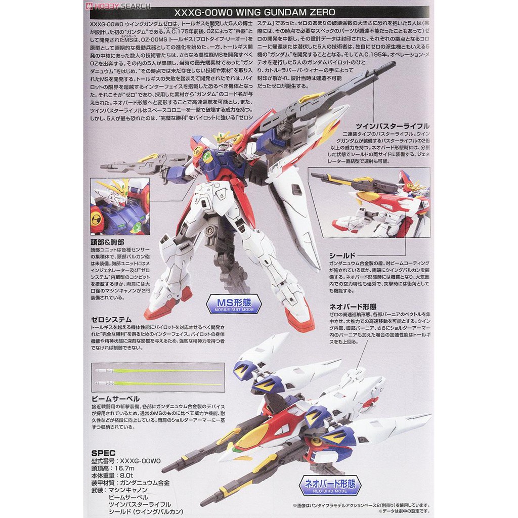 Mô hình Gundam HG Wing Gundam Zero Bandai