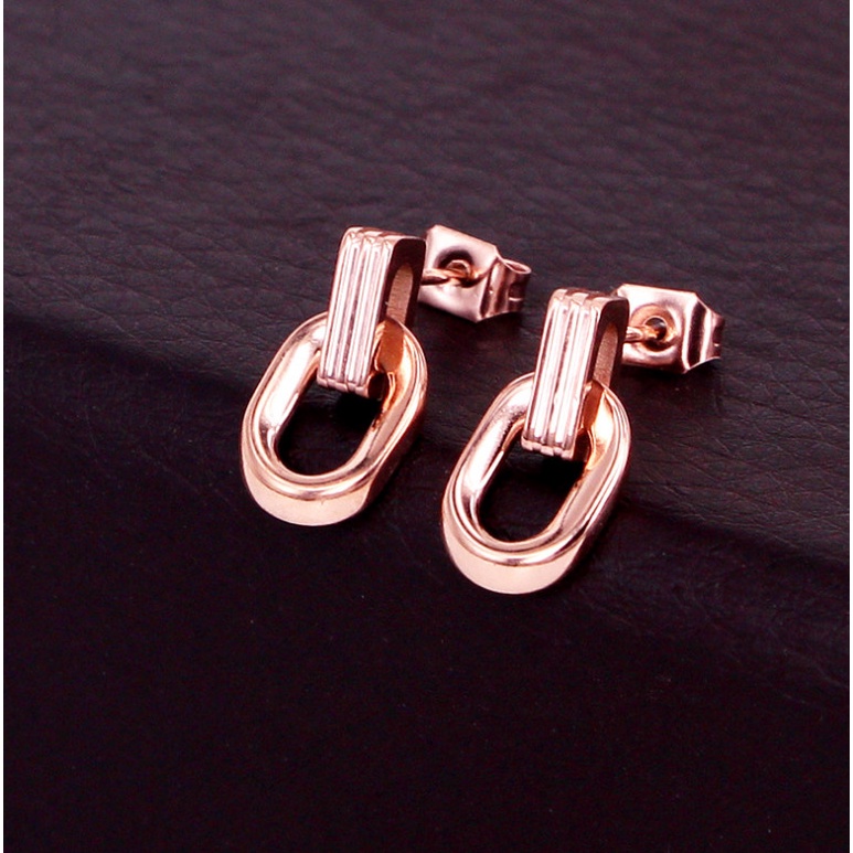 Bông Tai Hình Bầu Dục Nhỏ Xinh Titan Ko Han Rỉ TT 3979