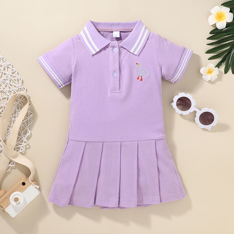Váy xinh bé gái 1-7 tuổi đầm công chúa thời trang Ngắn Váy Polo Tay mùa hè cho bé trẻ em