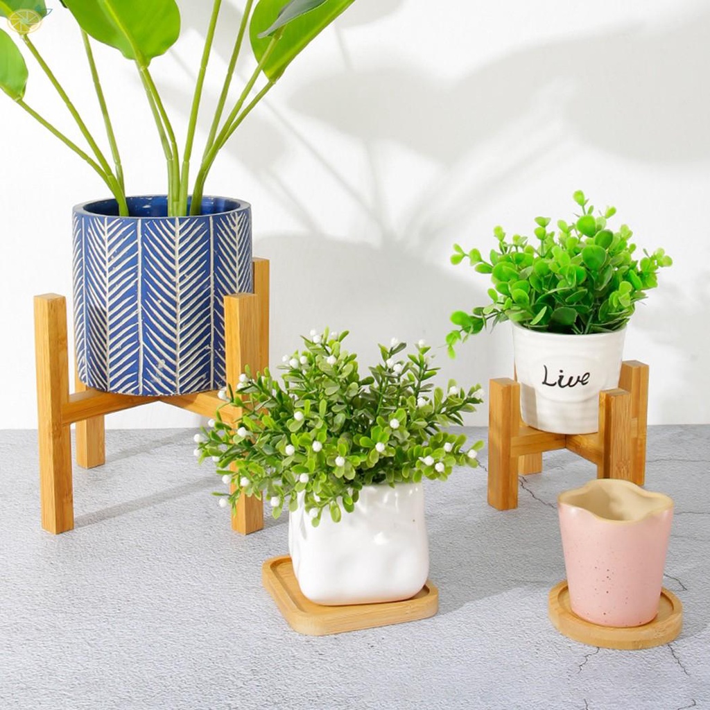 【VARSTR】Planter Pot Trays For Balcony Storage Wooden Yard Garden Patio Balcony