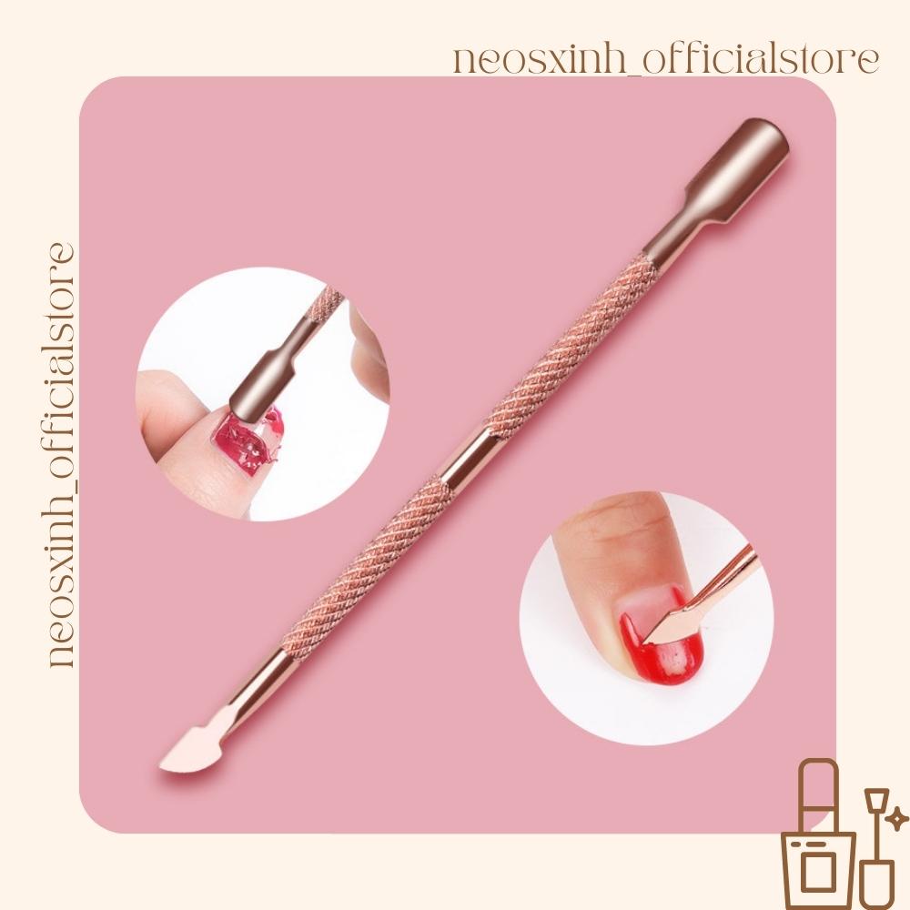 Cây Đẩy Da Chết 2 Đầu, Cây Đẩy Sơn Móng Tay,Cạo Gel, Dụng Cụ Làm Sạch Móng - Neosxinh Nails