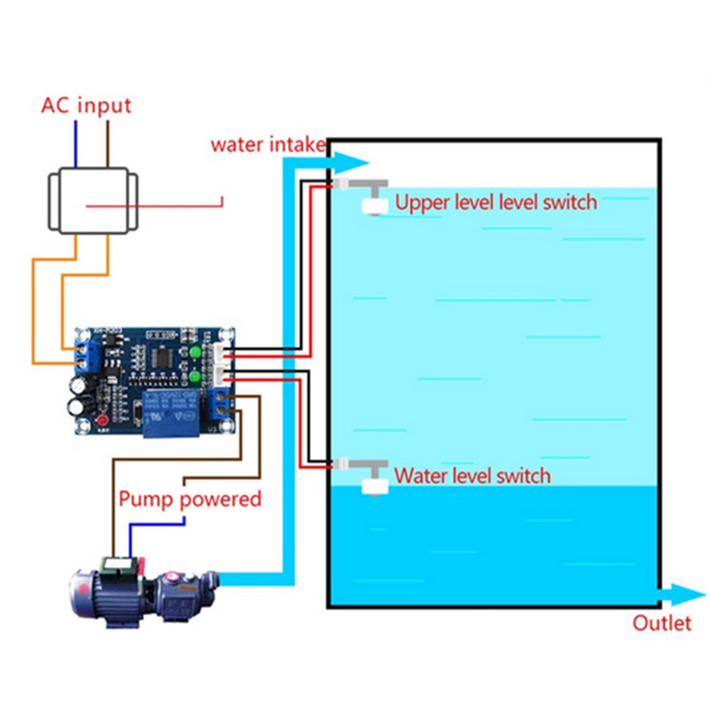 DIYMORE Mô đun công tắc điều khiển bơm nước XH-M203 hoàn toàn tự động