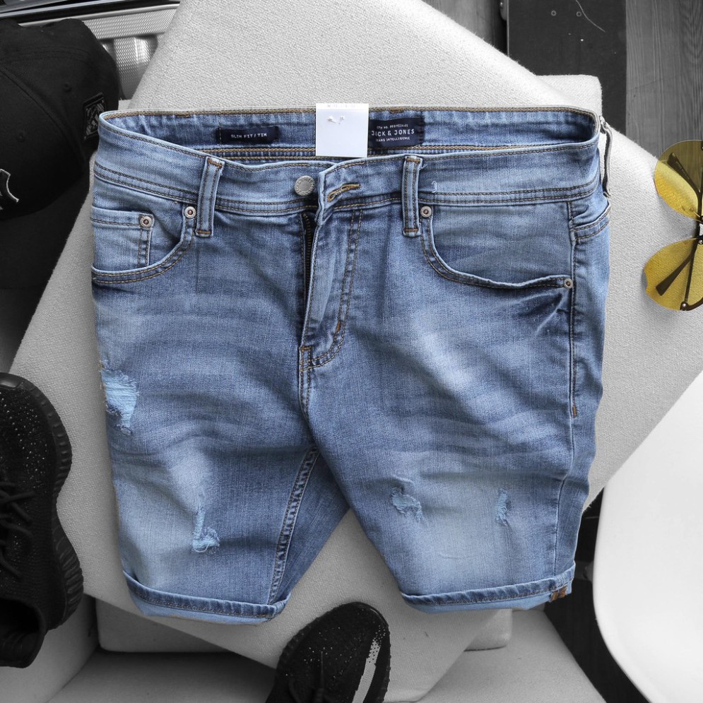 Quần Short Jean Nam | Short Jean Rách Nhẹ | Slim Fit | [VNXK] [Giảm giá]