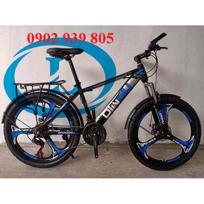 Xe đạp 24 inch bánh mâm 3 líp trên 7 líp dưới màu xanh dương đen cao từ 1m35 chạy hóc sinh cấp 2
