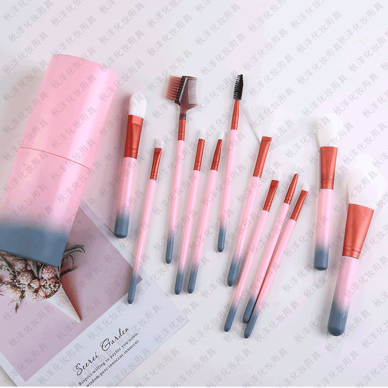 (hàng Mới Về) Bộ 12 Cọ Trang Điểm Fynshop Mu02 Màu Hồng | BigBuy360 - bigbuy360.vn