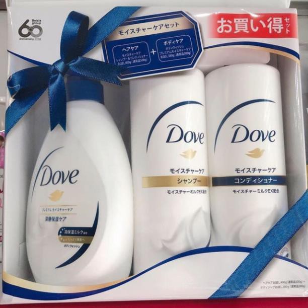 [Hàng chuẩn Auth]  Bộ dầu gội xả tắm DOVE Set 3 Nhật Bản