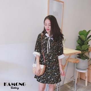 [HÌNH THẬT] ĐẦM HOA CỔ BÈO ( ĐEN )