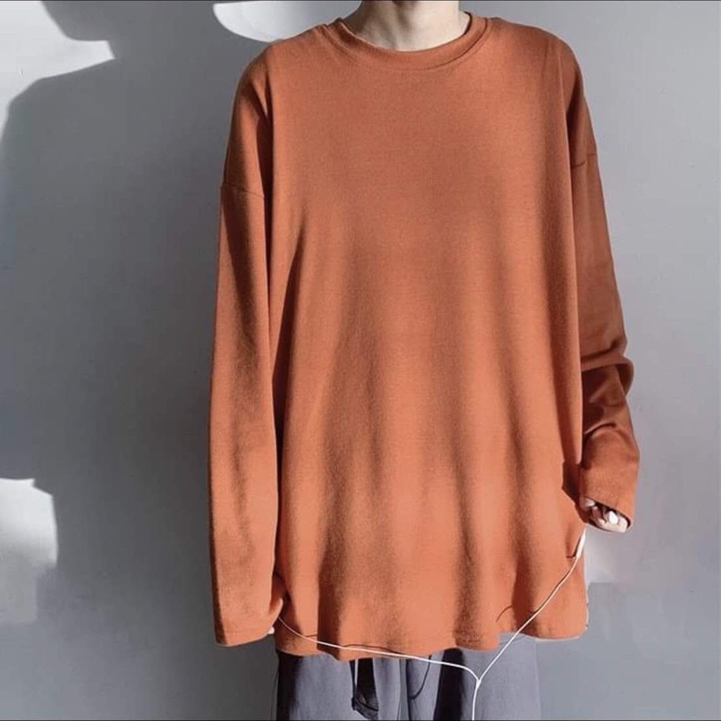 Áo thun DÀI TAY Unisex Basic Tee phông trơn nam nữ lỡ oversize form rộng sweater ulzzang Hàn Quốc