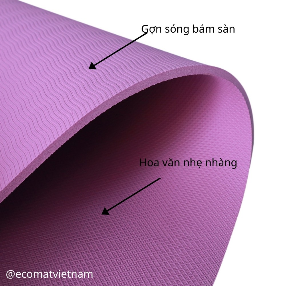 (ẢNH THẬT+ VIDEO) THẢM TẬP YOGA ECO MAT ĐỊNH TUYẾN, CHẤT LIỆU TPE, 1 LỚP, DÀY 8LI