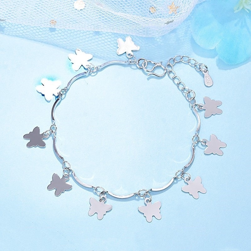 Vòng Tay Mạ Bạc 925 Phong Cách Hàn Quốc Đơn Giản Thời Trang Dành Cho Nữ