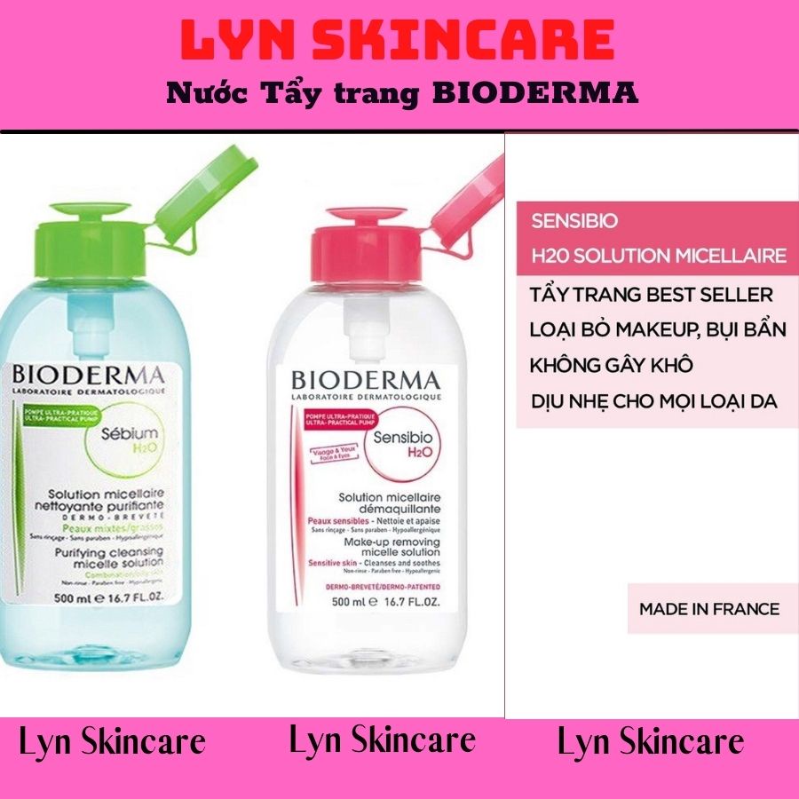 (Giá dùng thử) Nước Tẩy trang BIODERMA 500ml nội địa Pháp mẫu mới