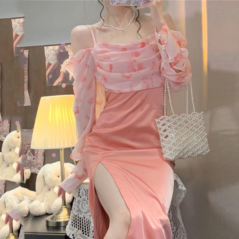 Đầm Nữ Trễ Vai Đính Kim Sa Lấp Lánh Thời Trang