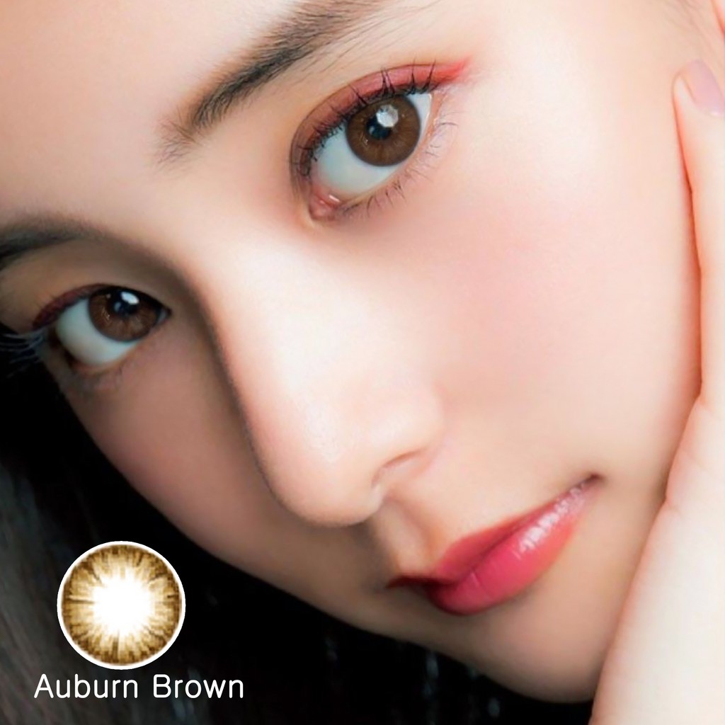 Kính áp tròng màu Auburn Brown dùng 1 ngày Hàn Quốc