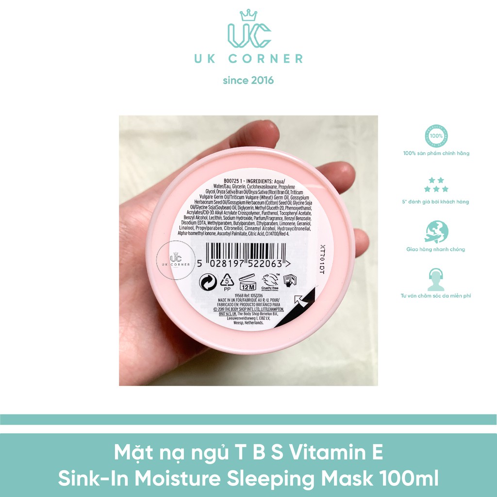 Mặt nạ ngủ The Body Shop Vitamin E Sink-in Moisture Sleeping Mask 100ml