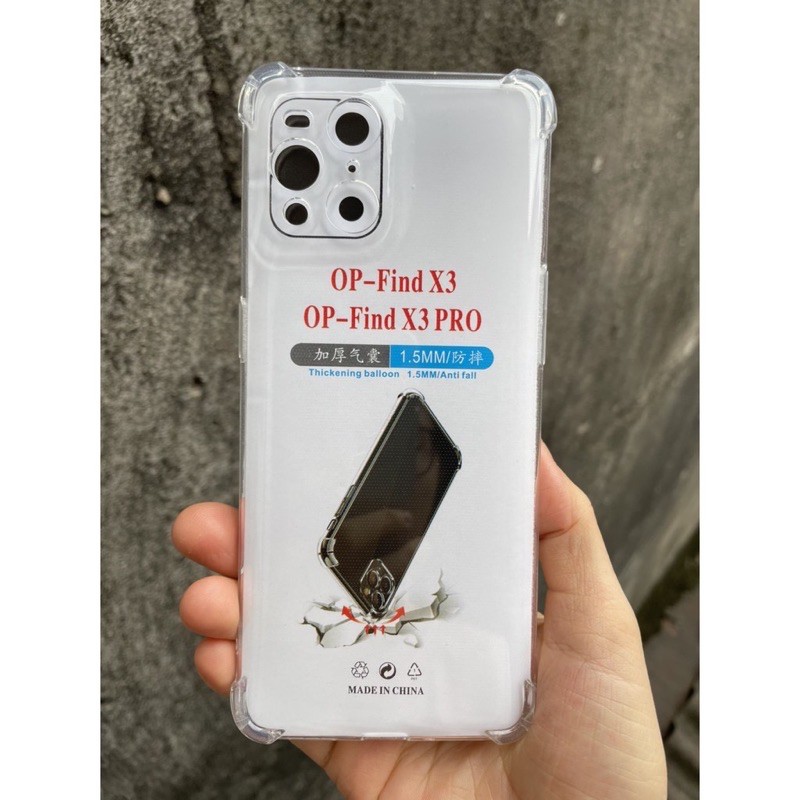 Ốp lưng dẻo chống sốc cho Oppo Find X3, Find X3 Pro bo 4 cạnh chống sốc trong suốt