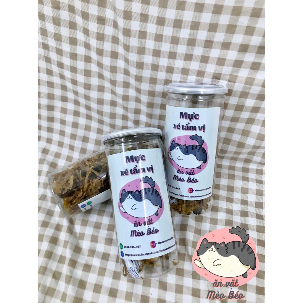 300g mực xé vân đồn tẩm gia vị ăn liền. đóng lon pes | BigBuy360 - bigbuy360.vn