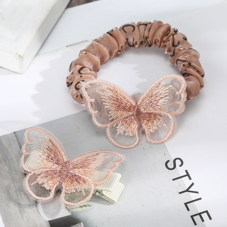 Bộ kẹp tóc + dây buộc tóc mặt hình bươm bướm xinh xắn thời trang dành cho nữ