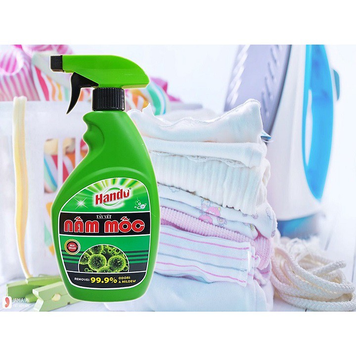 Xịt tẩy vết nấm mốc Hando 500ml - Tẩy mốc quần áo, chăn ga gối, sàn nhà, tường, đồ gia dụng